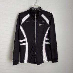 BCBGMaxAzria Black White Full Zip Track Jacket